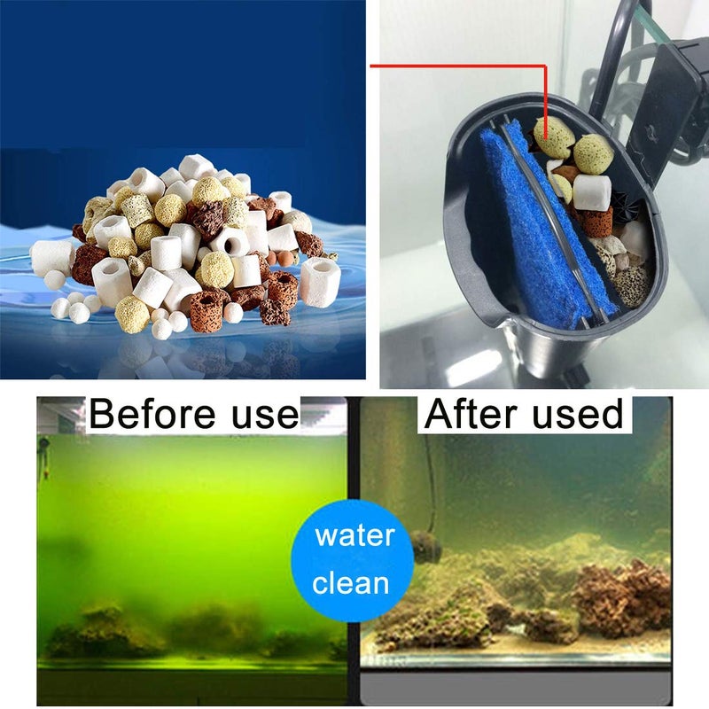 JackSuper 17OZ Aquarium Filter Mixed Ceramic Small Balls Media, Fish Tank Water Filtration Pond Filter Ceramic Rings Brown Volcanic Rock for Water Quality Improve, PH Adjust - Image 3